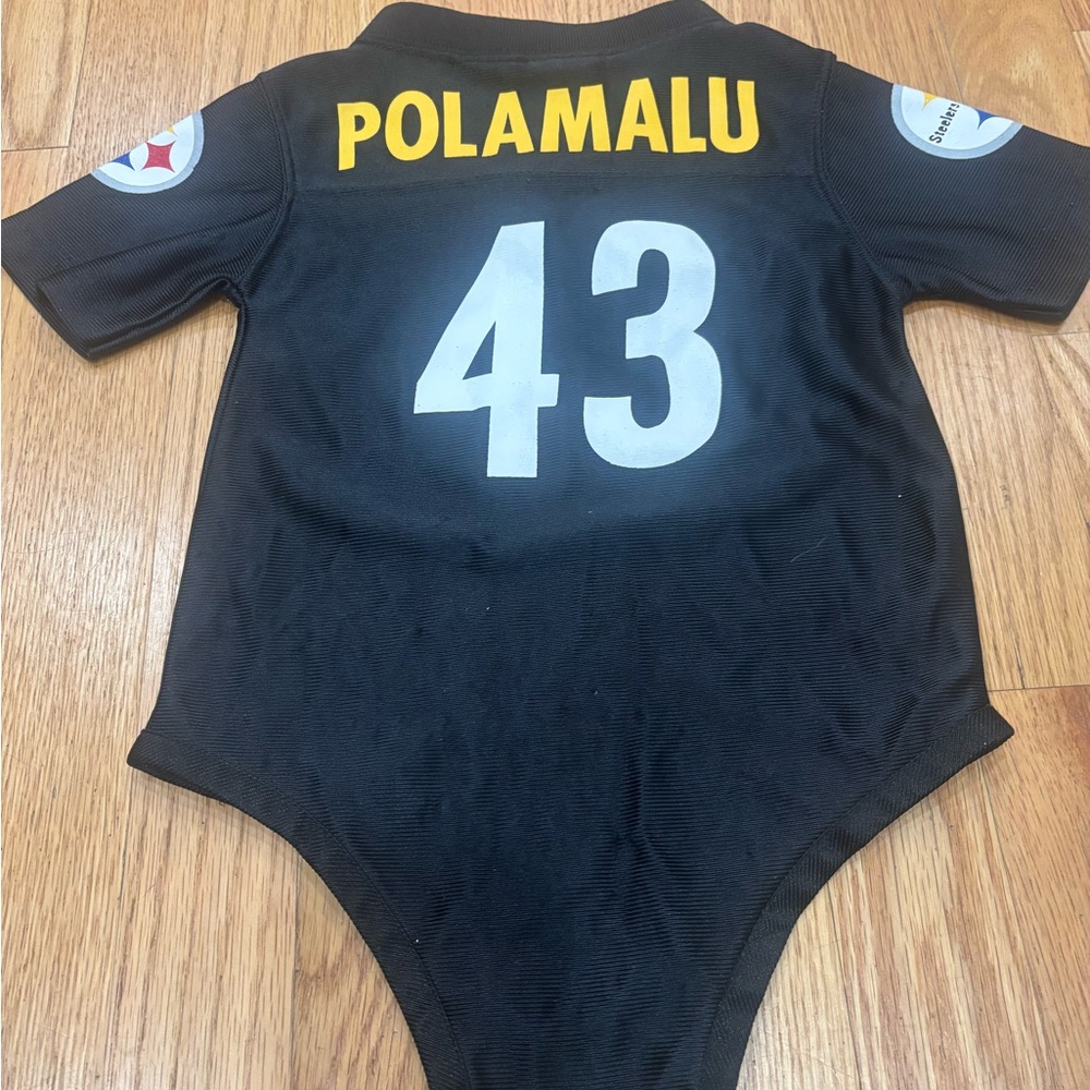 Newborn Pittsburgh Steelers Troy Polamalu #43 Onesie Jersey